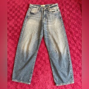 Light Blue Relaxed Barrel Jeans